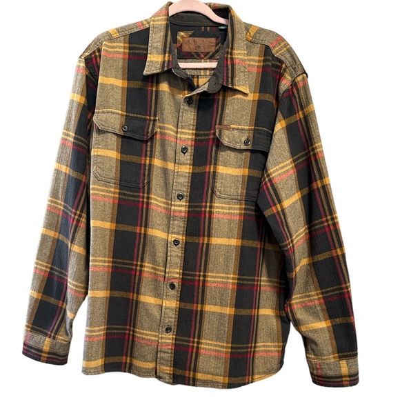 ORVIS MEN’s BROWN HEAVY WEIGHT FLANNEL SHIRT sz XXL - Picture 1 of 6